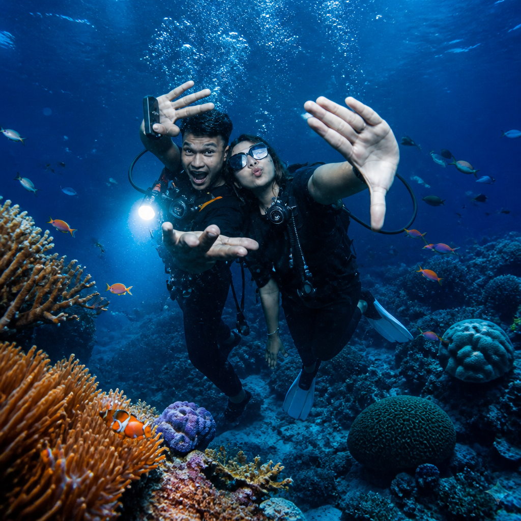 Foto POV Underwater